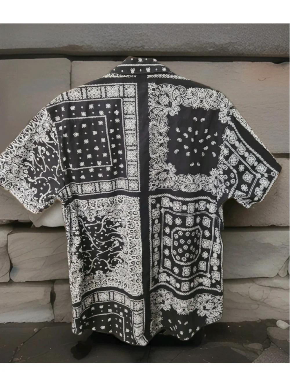 Vintage Tommy Hilfiger Red Label Shirt Mens Large Short Sleeve Button Up Paisley - Picture 8 of 9